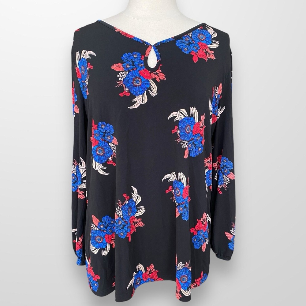 Liz Claiborne Career‎ Woman's Size XL Top Blouse Stretch Slinky Flowy Travel